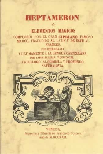 Portada de Heptameron o elementos magicos