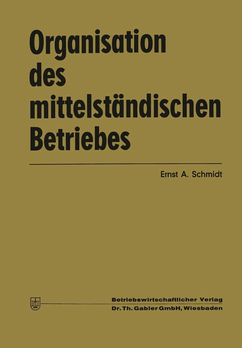 Portada de Organisation des Mittelständischen Betriebes (German Edition)