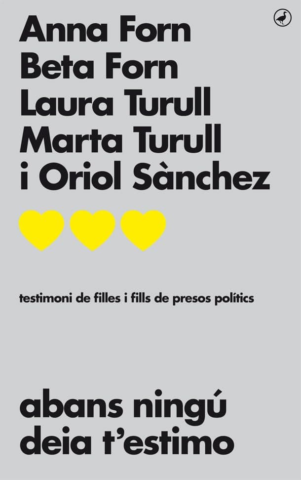 Portada de Abans ningú deia t'estimo: Testimoni de filles i fills de presos polítics