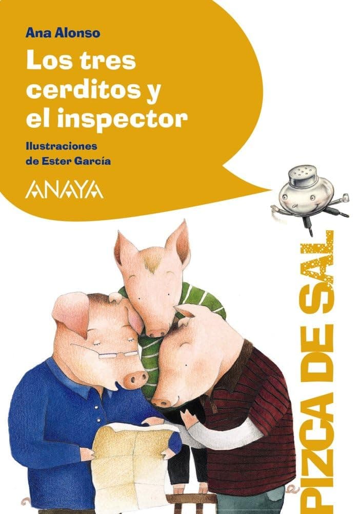 Portada de Los tres cerditos y el inspector (LITERATURA INFANTIL - Pizca de Sal)