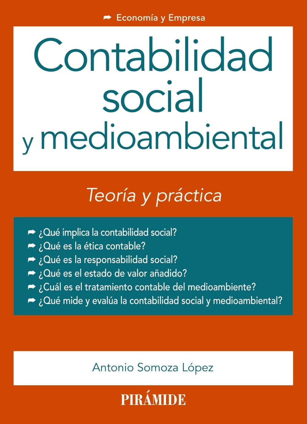 Portada de Contabilidad social y medioambiental: Teoría y práctica (Economía y Empresa)