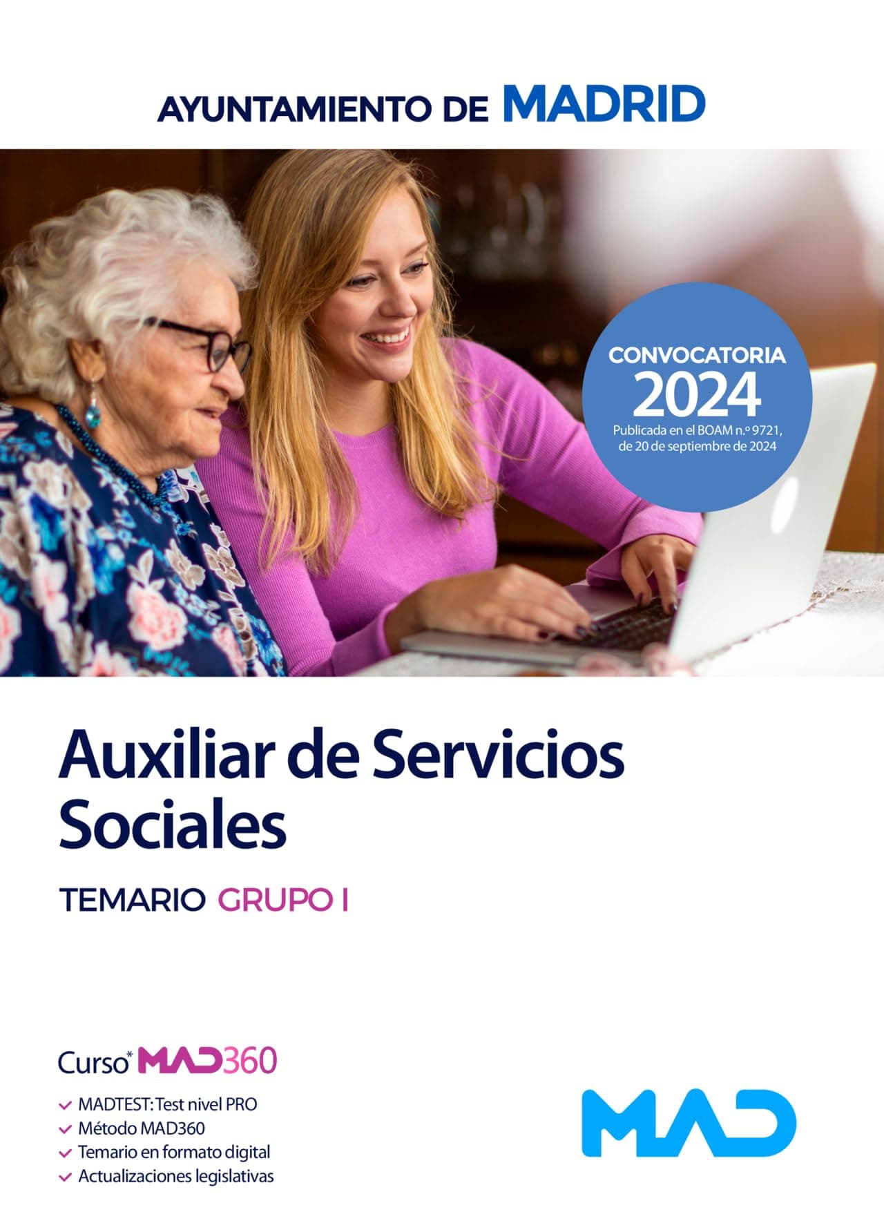 Portada de Auxiliar de Servicios Sociales del Ayuntamiento de Madrid. Temario Grupo I