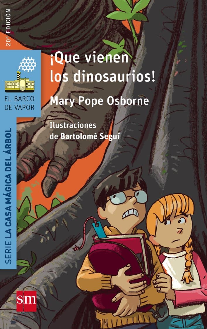 Portada de ¡Qué vienen los dinosaurios! (El Barco de Vapor Azul)