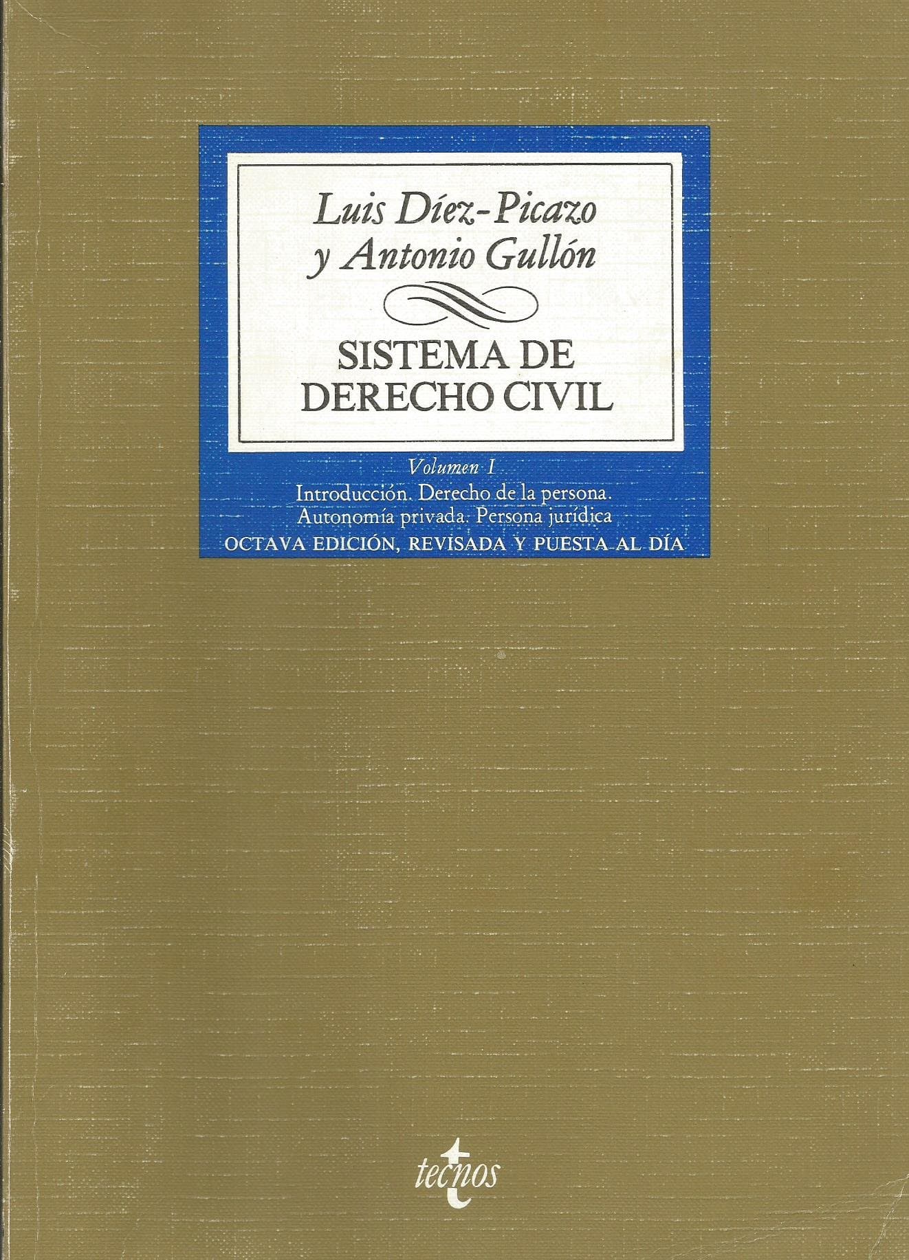 Portada de Sistema de derecho civil vol. I
