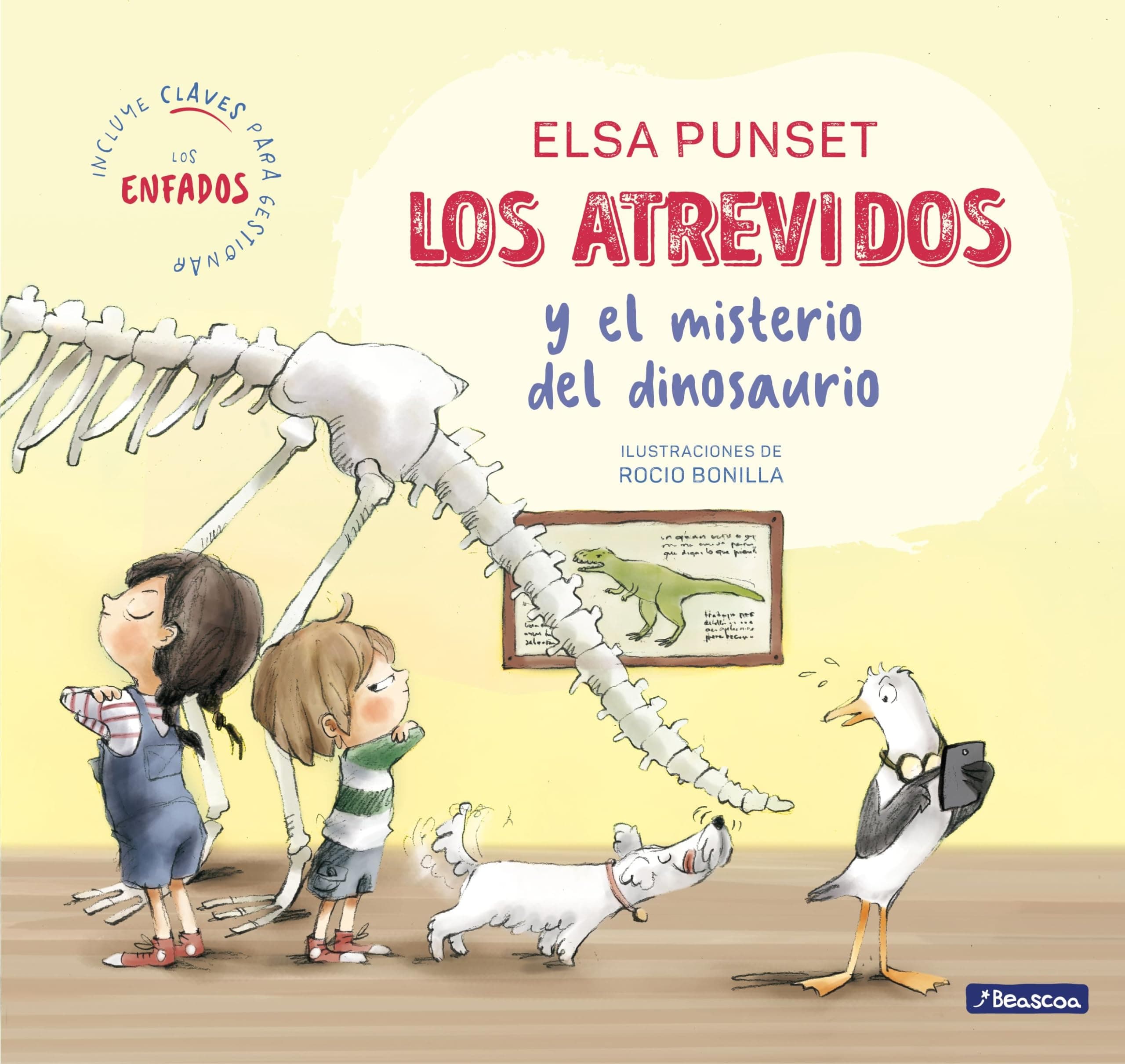 Portada de Los Atrevidos y el misterio del dinosaurio (Serie Los Atrevidos 4): Incluye claves para gestionar los enfados (Emociones, valores y hábitos)