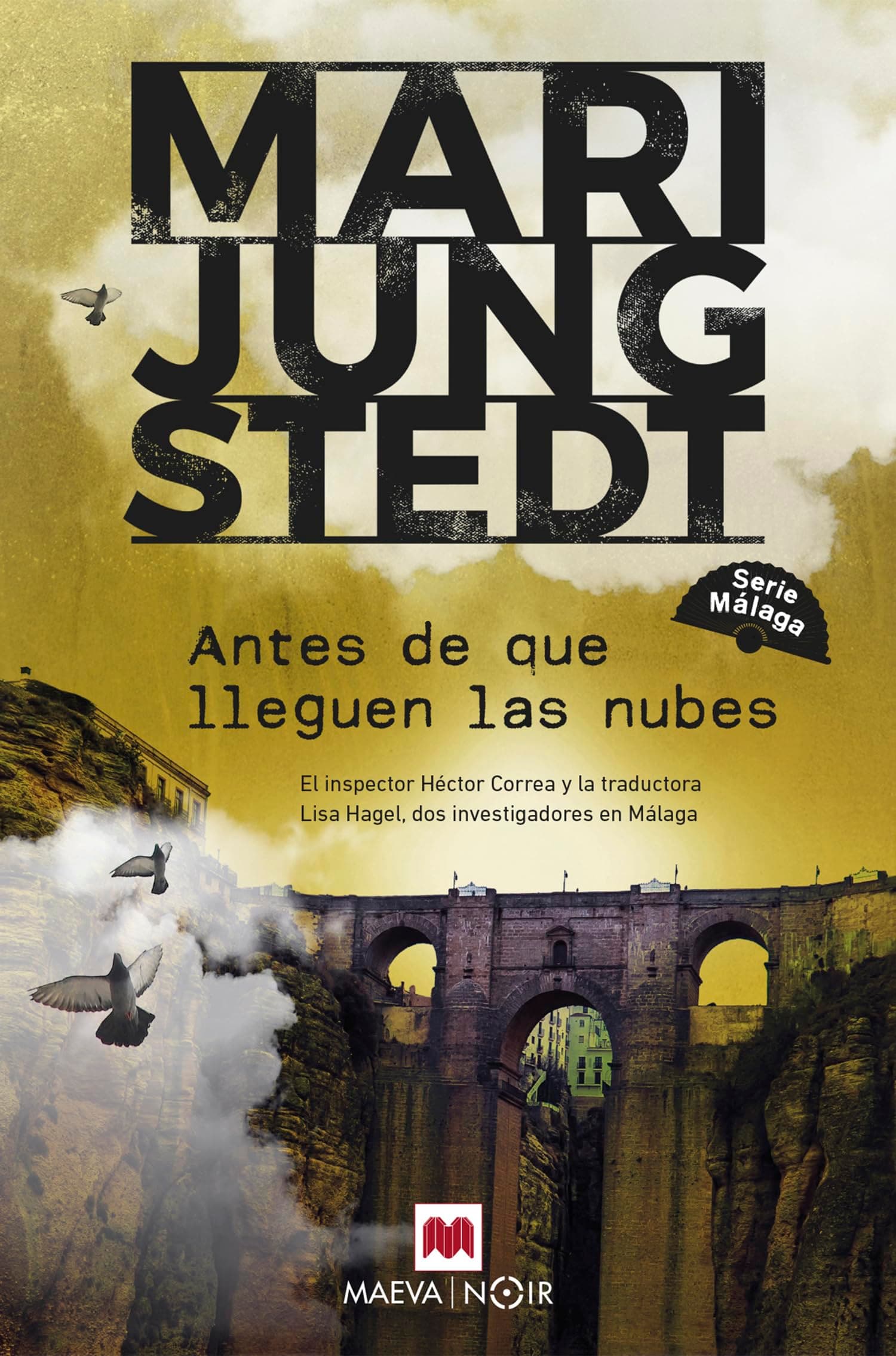 Portada de Antes de que lleguen las nubes (Serie Málaga 1): El inspector Héctor Correa y la traductora sueca Lisa Hagel, dos investigadores en Málaga (MAEVA noir)