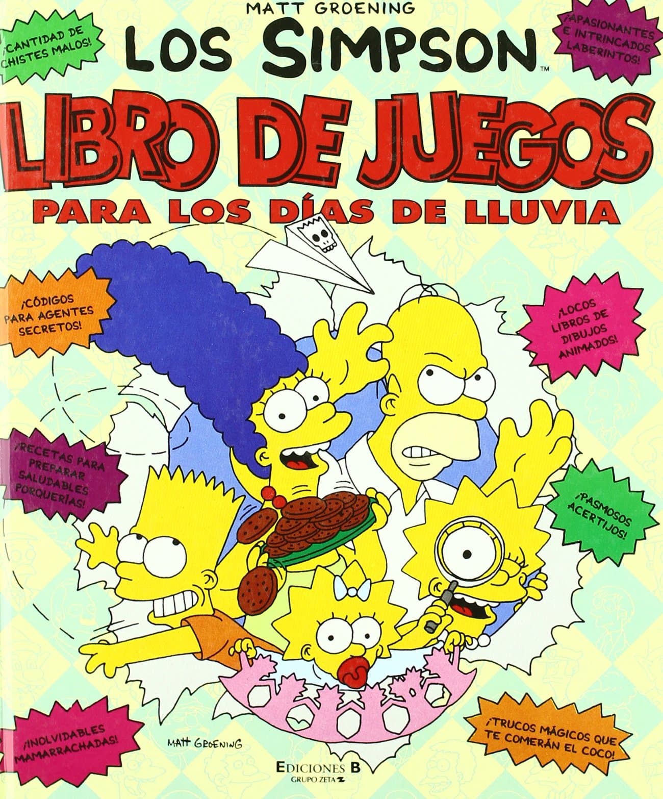 Portada de Libro de juegos para los días de lluvia (Los Simpson. Actividades) (Bruguera Contemporánea)