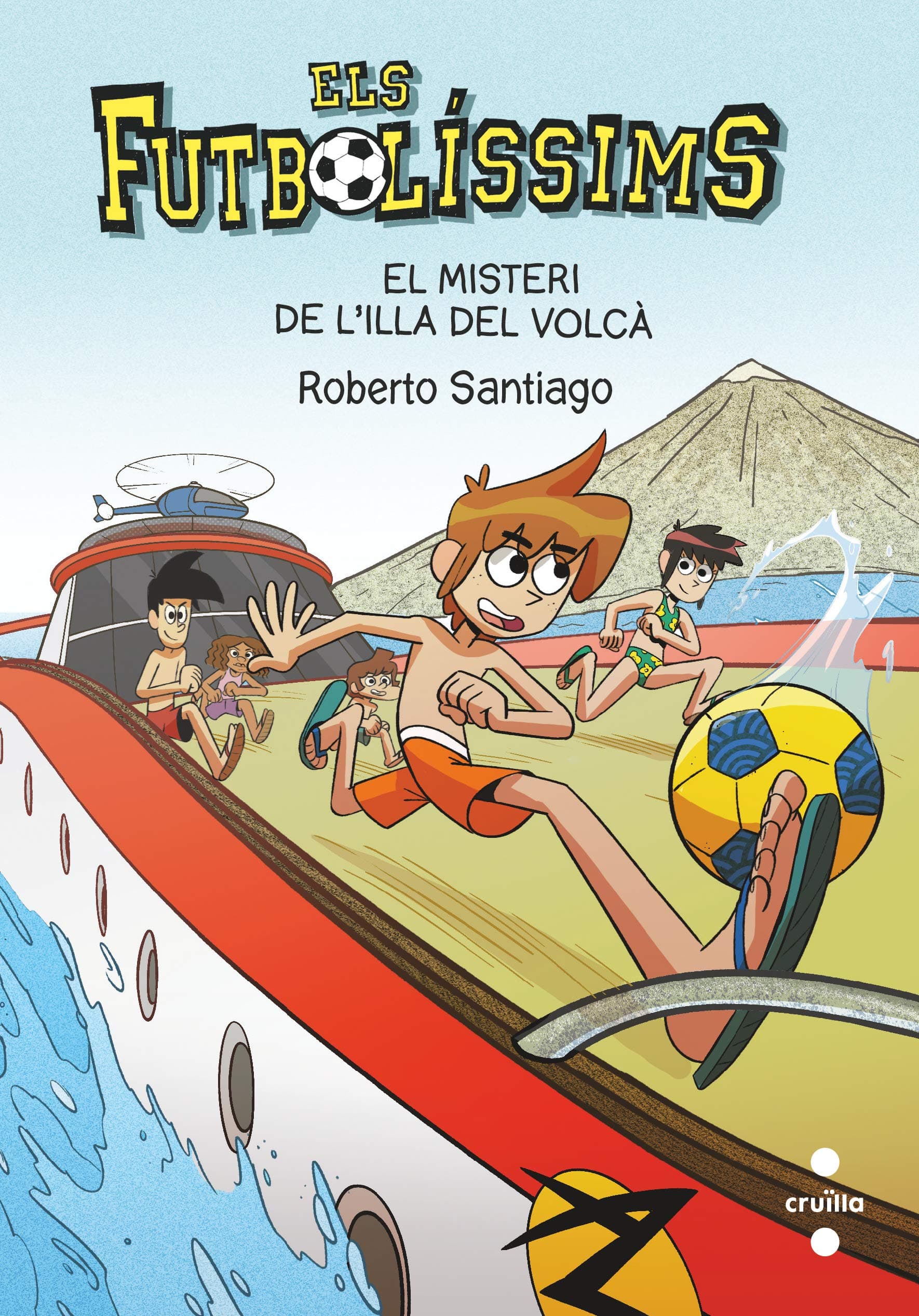 Portada de Els Futbolíssims 18: El misteri de l'illa del volcà