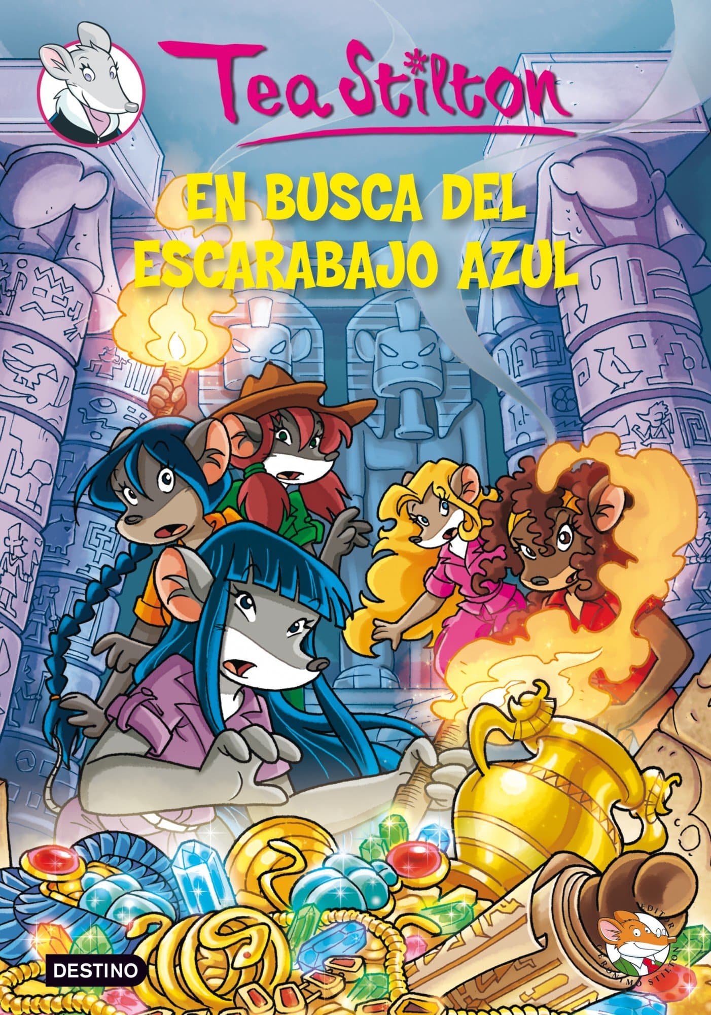 Portada de En busca del escarabajo azul: Tea Stilton 11